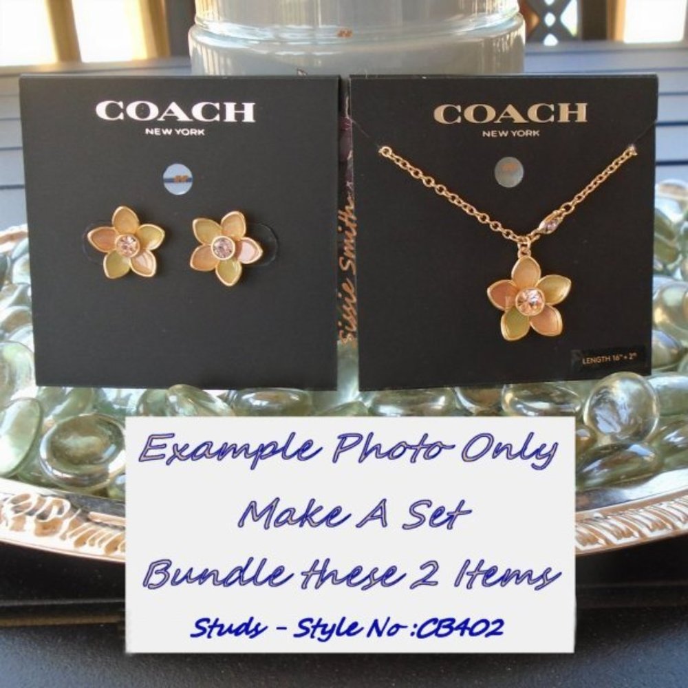 NWT Coach Transparent Wildflower Stud Earrings - Picture 6 of 6